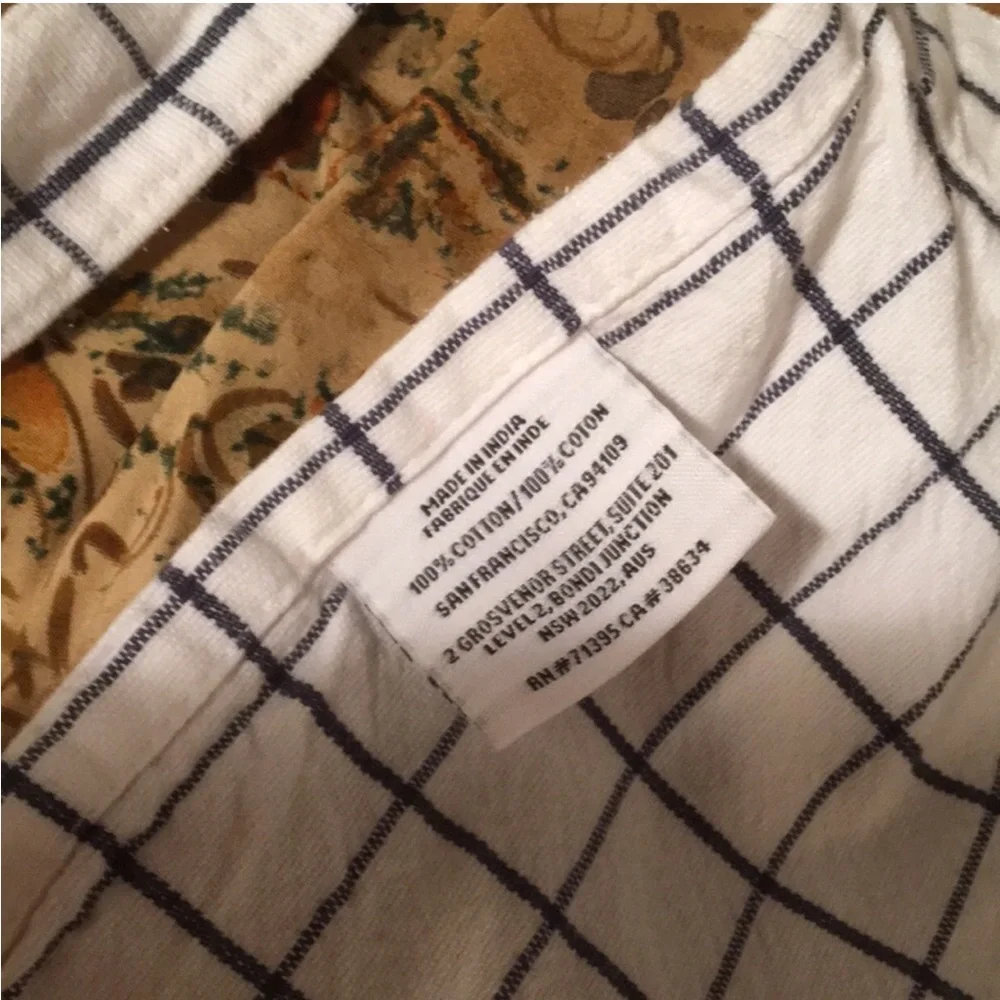 Williams Sonoma White and Blue Grid Apron